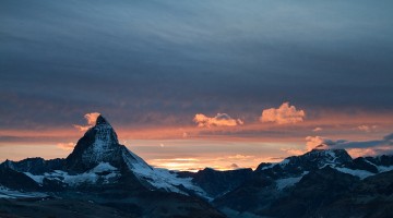 Cervin et Dent Blanche des dernières lueurs